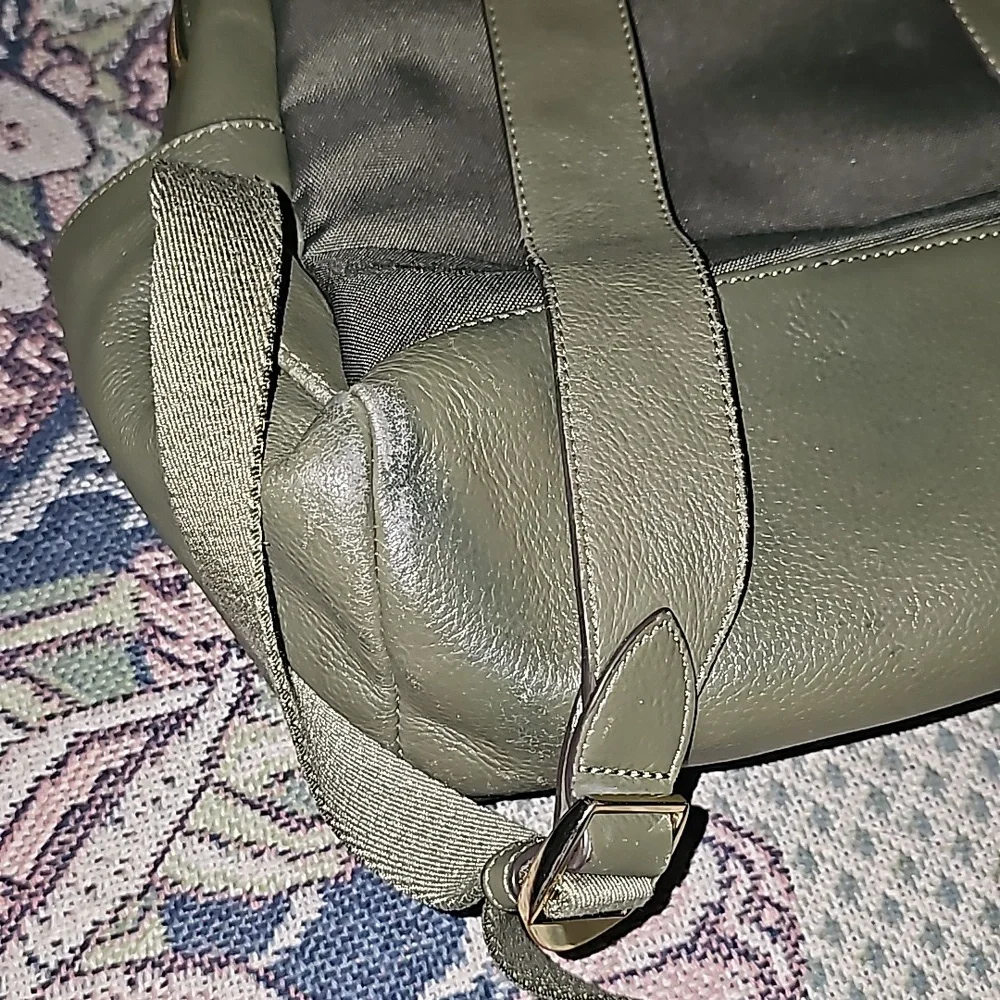 Henri Bendel New York bag backpack olive green leather bagpack